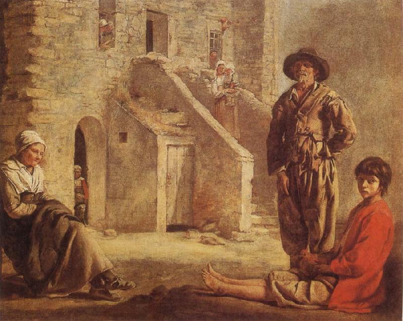 Louis Le Nain Peasants at their Cottage Door